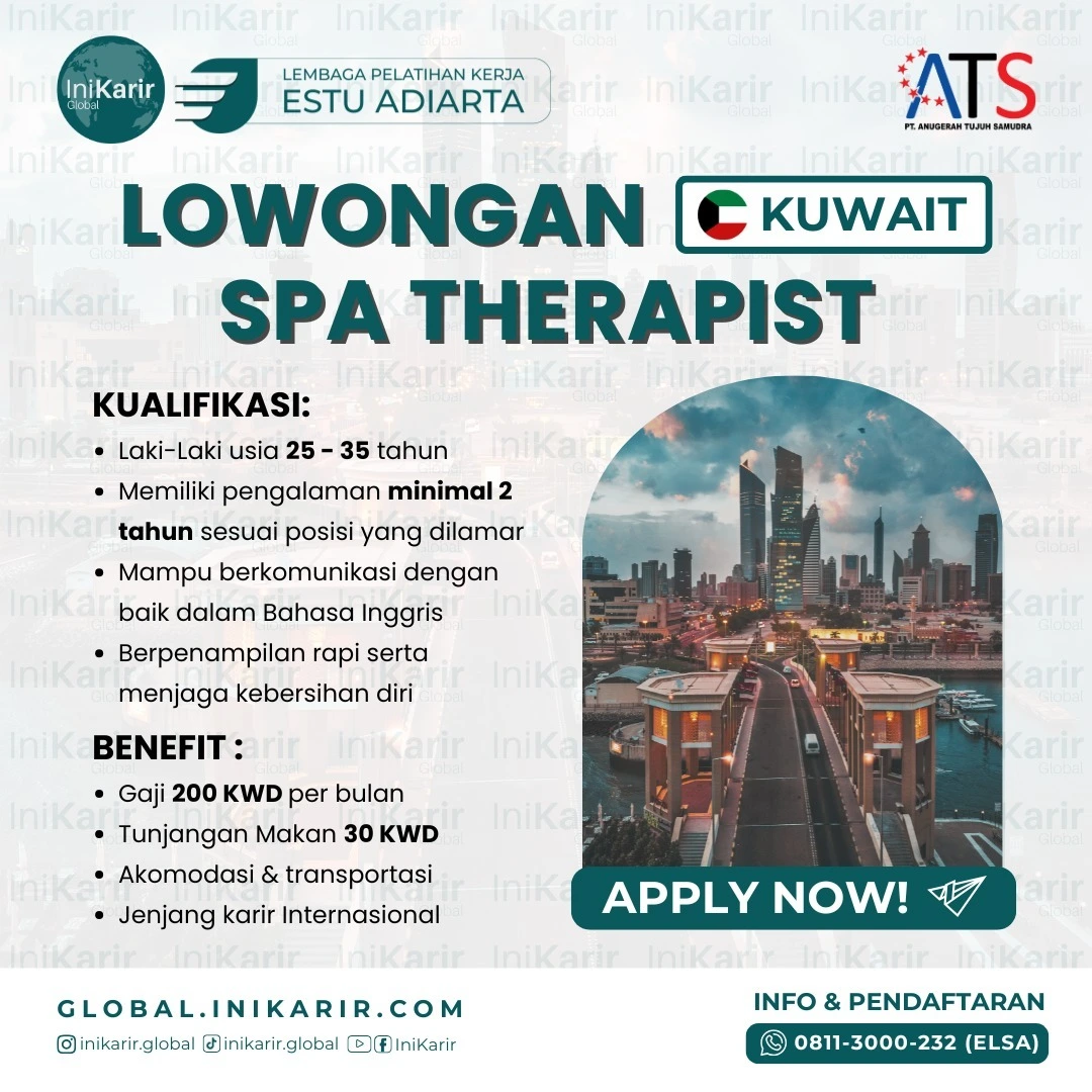Lowongan Spa Therapist Kuwait